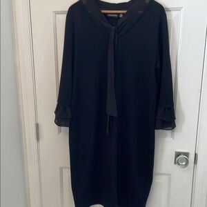 Chic Black sweater knit  Dress by Nina Leonard. Worn 1 time for an event.